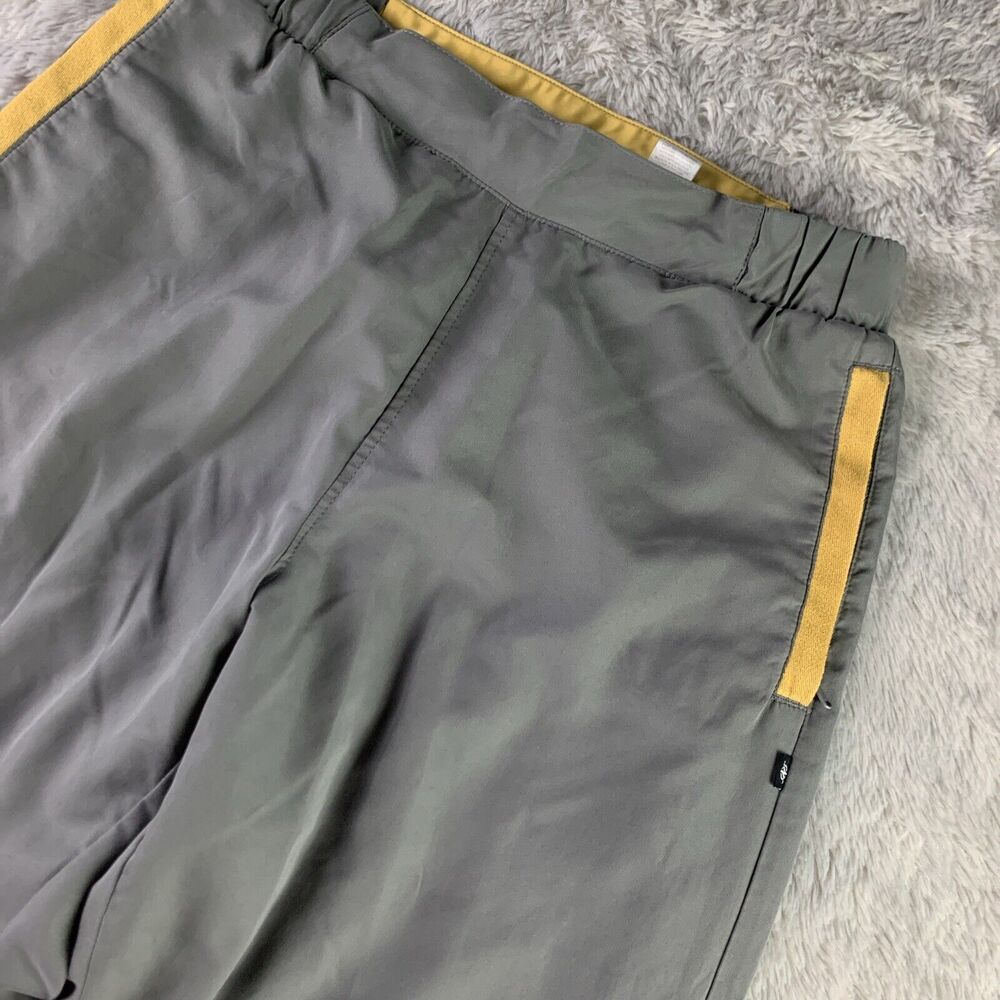 NordicTrack Pants Mens Small Gray Yellow Track Athleisure Mesh Lined Activewear